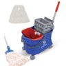 Balde Espremedor Para MOP Úmido DOBLÔ 20 Litros B20FAZ Flex AZUL + MOP Úmido Completo (Cabo + Garra  - 1