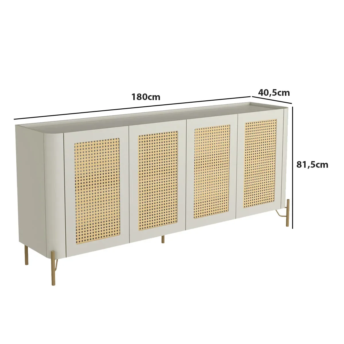 Ver imagem 3 de Buffet Mdf com Palha Natural L180 X A81,5cm
