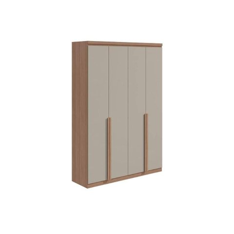 Guarda Roupa Solteiro 4 Portas e 2 Gavetas Alonzo Plus Amêndoa-branco - Lopas