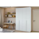 Ver imagem 3 de Guarda Roupa Solteiro 4 Portas e 2 Gavetas Alonzo Plus Amêndoa-branco - Lopas