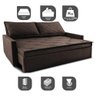 Sofá Sem Caixa Retrátil e Reclinável 1,65m Cama inBox Loft Linho Marrom - 3