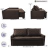 Sofá Sem Caixa Retrátil e Reclinável 1,65m Cama inBox Loft Linho Marrom - 2