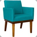 Ver imagem 1 de Poltrona Decorativa para Sala Recepção Consultório Escritório Base em Madeira Divine Suede