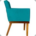 Ver imagem 2 de Poltrona Decorativa para Sala Recepção Consultório Escritório Base em Madeira Divine Suede