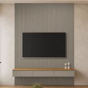 Ver imagem 3 de Painel Ripado para TV 85 pol com Bancada Suspensa Orgânica 219cm Slats L05 Tauari Gris Fosco - Lyam
