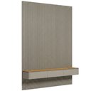 Ver imagem 2 de Painel Ripado para TV 85 pol com Bancada Suspensa Orgânica 219cm Slats L05 Tauari Gris Fosco - Lyam