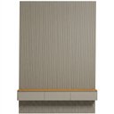 Ver imagem 7 de Painel Ripado para TV 85 pol com Bancada Suspensa Orgânica 219cm Slats L05 Tauari Gris Fosco - Lyam