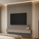 Ver imagem 1 de Painel Ripado para TV 85 pol com Bancada Suspensa Orgânica 219cm Slats L05 Tauari Gris Fosco - Lyam