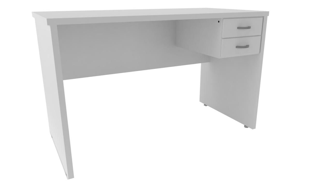 Mesa Escritório Reta Executiva 1,50 X 0,60 com 2 Gavetas - Branco