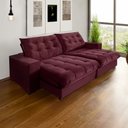 Ver imagem 1 de Sofá Califórnia Retrátil e Reclinável 5 Lugares 2,70m com Molas Ensacadas e Pillow Vinho