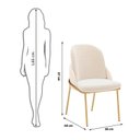 Ver imagem 5 de Conjunto Sala de Jantar Liz Tampo com Vidro Retangular 180cm com 6 Cadeiras Vitta Bege/Off White/Perola