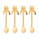 Ver imagem 2 de Conjunto 4 Colheres de Chá de Aço Inox Cat Dourado Wolff