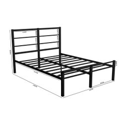 CAMA CASAL CRISTAL FERRO/AÇO COM 3 BARRAS P/ATE 250 KG -SUPER REFORÇADA - PRETO - 2