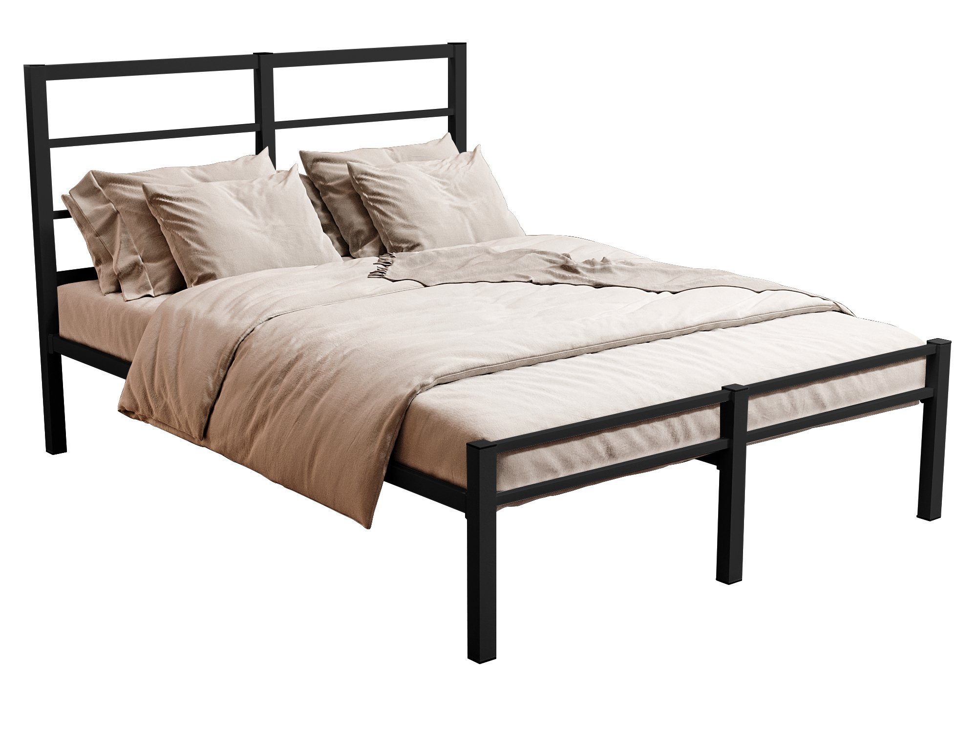 CAMA CASAL CRISTAL FERRO/AÇO COM 3 BARRAS P/ATE 250 KG -SUPER REFORÇADA - PRETO - 4