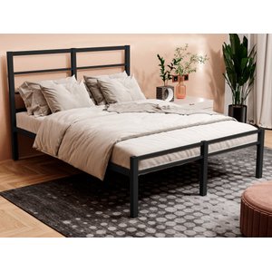 CAMA CASAL CRISTAL FERRO/AÇO COM 3 BARRAS P/ATE 250 KG -SUPER REFORÇADA - PRETO
