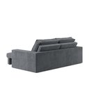 Ver imagem 5 de Sofá com Chaise Capri 3 Lugares Retrátil Grafite Suede Cialar Móveis