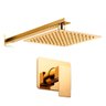 Kit Ducha Quadrada Dourado Inox 20x20 Parede Padrão Docol - 1