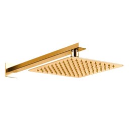 Kit Ducha Quadrada Dourado Inox 20x20 Parede Padrão Docol - 2