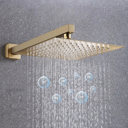 Kit Ducha Quadrada Dourado Inox 20x20 Parede Padrão Docol - 3