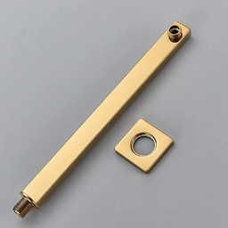 Kit Ducha Quadrada Dourado Inox 20x20 Parede Padrão Docol - 4