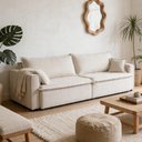 Ver imagem 3 de Sofá 4 Lugares Retrátil Reclinável para Sala de Estar 270cm Sumaya K01 Veludo Bege - Lyam Decor