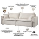 Ver imagem 6 de Sofá 4 Lugares Retrátil Reclinável para Sala de Estar 270cm Sumaya K01 Veludo Bege - Lyam Decor
