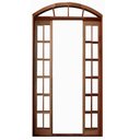 Ver imagem 1 de Porta Balcão de Correr de Madeira Itaúba Quadriculada em Arco Bat.10 Cm- 2.35(a) X 1.40(l)