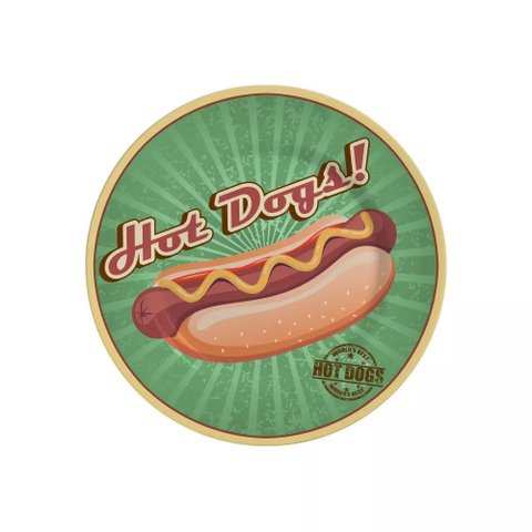 Conjunto com 6 Pratos de Sobremesa Hot Dog Colecionável Ø21cm Alleanza Cerâmica Hot Dog Collection