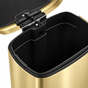 Ver imagem 3 de Lixeira Inox Retangular c/Pedal 5L. Escovado Mood - Dourado Matte