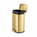 Ver imagem 2 de Lixeira Inox Retangular c/Pedal 5L. Escovado Mood - Dourado Matte