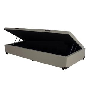 Cama Box Baú Solteiro Blindado Sintético Bege