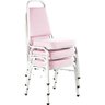 Kit com 3 Cadeiras Empilháveis Linha Hotel Plus Rosa - 1