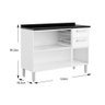 Cozinha Modulada Bertolini Gourmet 4 Peças (2 Armários + 1 Balcão + 1 Paneleiro) C4P65 Branco/Preto - 4