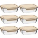 Ver imagem 1 de 6 Potes Herméticos de Vidro Borossilicato 410ml Uz Retangulares Pequenos Capuccino Porta