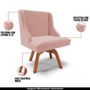 Ver imagem 4 de Kit 6 Cadeiras Decorativas Sala de Jantar Pés Palito de Madeira Firenze PU Nozes/Natural G19 - Gran