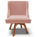Ver imagem 6 de Kit 6 Cadeiras Decorativas Sala de Jantar Pés Palito de Madeira Firenze PU Nozes/Natural G19 - Gran