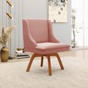 Ver imagem 2 de Kit 6 Cadeiras Decorativas Sala de Jantar Pés Palito de Madeira Firenze PU Nozes/Natural G19 - Gran