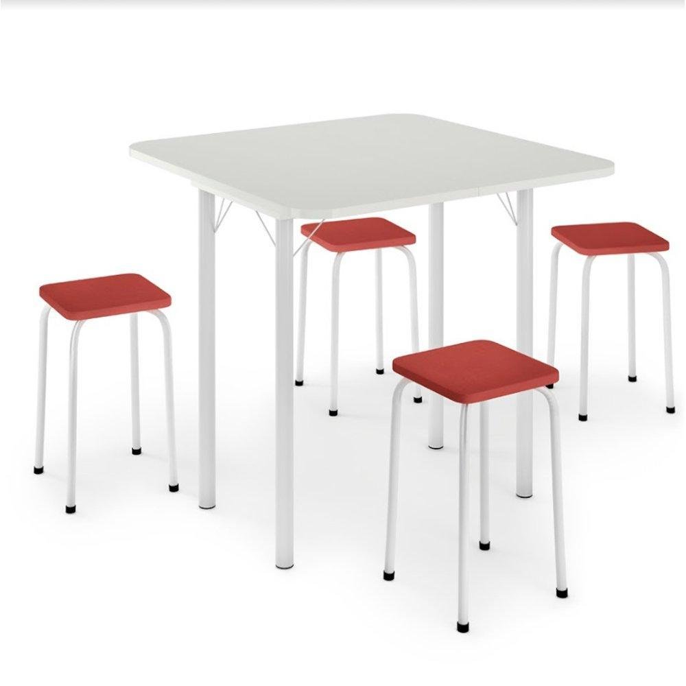 Mesa Dobrável com 4 Banquetas e Assentos em Corino Logdesign - 1
