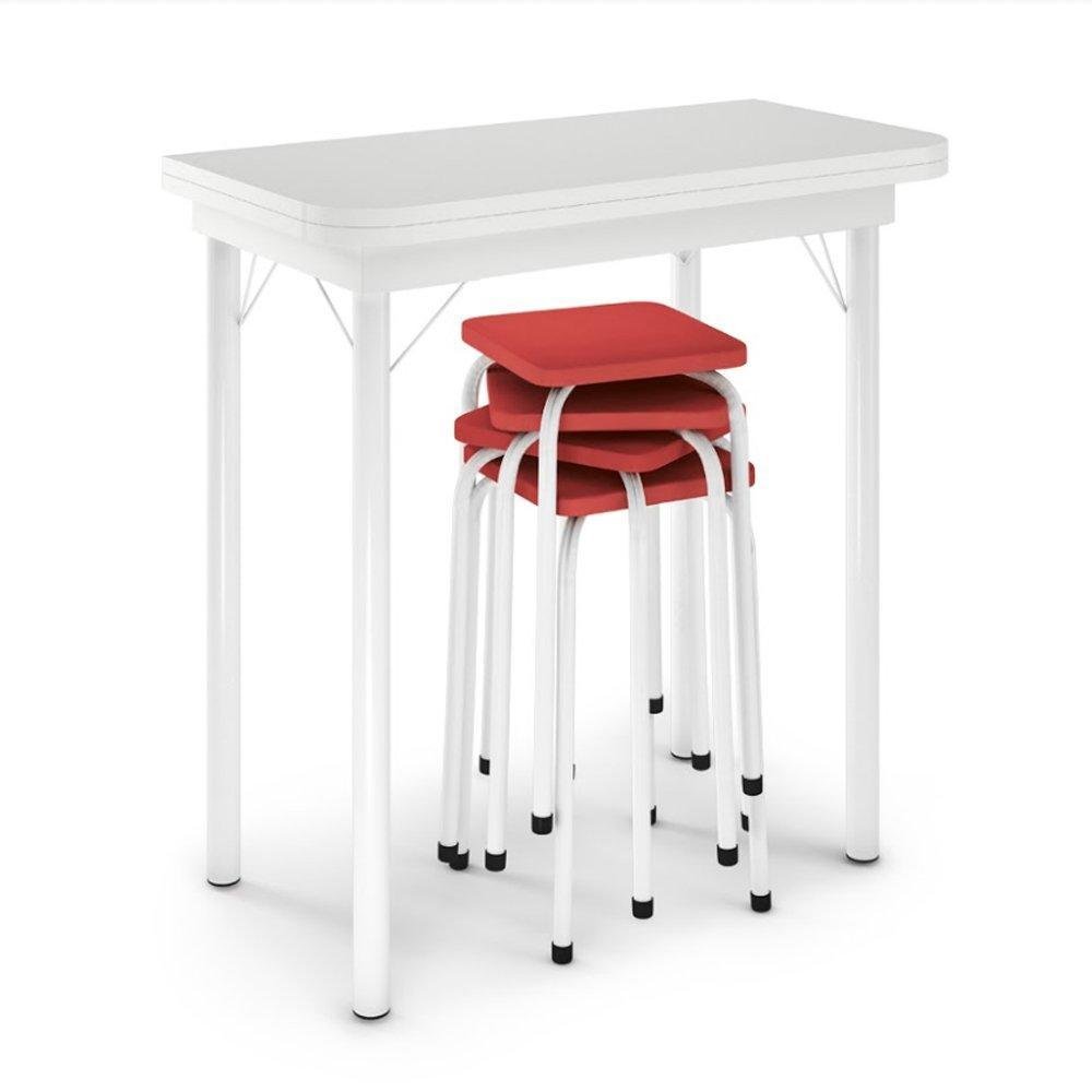 Mesa Dobrável com 4 Banquetas e Assentos em Corino Logdesign - 2