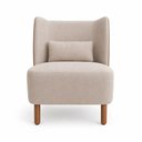 Ver imagem 5 de Poltrona Decorativa Cronos Courino Caramelo | Linho Bege - Sallar Home