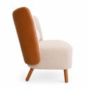 Ver imagem 6 de Poltrona Decorativa Cronos Courino Caramelo | Linho Bege - Sallar Home