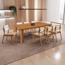 Ver imagem 1 de Sala de Jantar Mesa Nala 220cm Tampo Laminado Canto Moeda com 8 Cadeiras Eva Premium