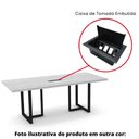Ver imagem 2 de Mesa de Reunião com Caixa de Tomada Retangular 200 x 90 cm Pé Tub PE25 em MDP Cor Preto Base Preta