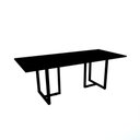Ver imagem 1 de Mesa de Reunião com Caixa de Tomada Retangular 200 x 90 cm Pé Tub PE25 em MDP Cor Preto Base Preta