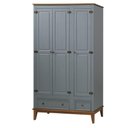 Ver imagem 1 de Armario Malibu 3 Portas e 2 Gavetas Cor Cinza com Amendoa 204 Cm - 62385