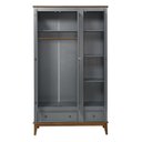 Ver imagem 2 de Armario Malibu 3 Portas e 2 Gavetas Cor Cinza com Amendoa 204 Cm - 62385