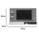Ver imagem 2 de Painel Quarto P/ Tv até 60 Pol Friz 179x108cm Freijo/off White - Dj Móveis