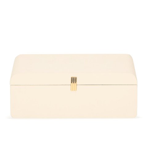 Caixa Decorativa em MDF com Revestimento em PU com Detalhe Dourado 28cm 20668 Mart