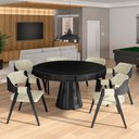 Ver mais imagens de Conjunto Mesa de Jogos Carteado Bellagio Tampo Reversível e 6 Cadeiras Madeira Poker Base Cone Pu Of