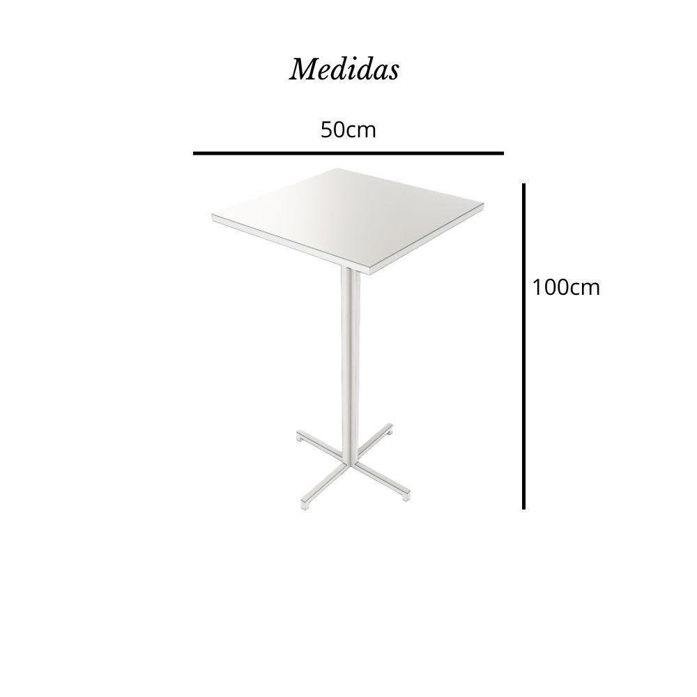 Conjunto Mesa Alta Bar Vidro 2 Bancos White Laca Branca - 4